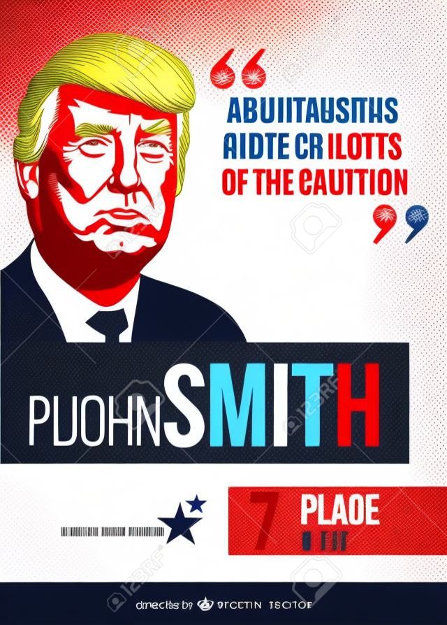 Wybory prezydenckie i parlamentarne plakat szablon, wektor tablica kampanii