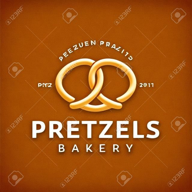 pretzels logo design bakery vector template. pastry and cookies industry icon template ideas