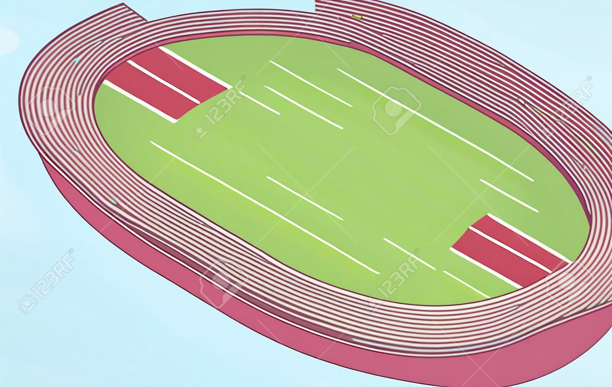 Stadion für flaches Design für Sportspiele im Freien. Vektor-Illustration