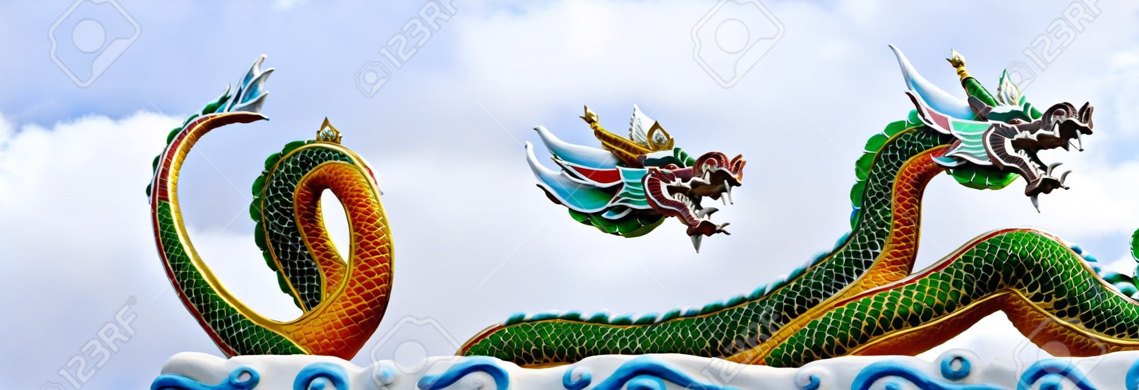 The dragon status on roof