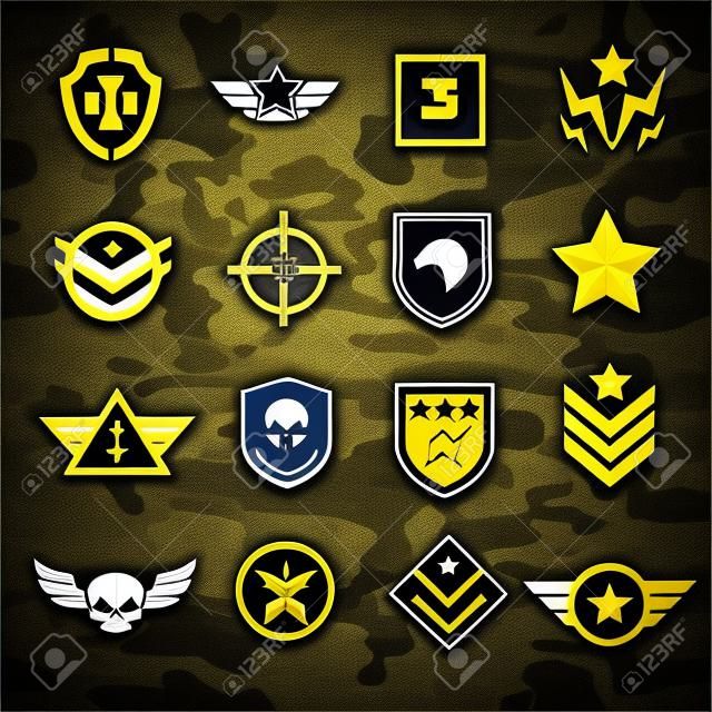 cones e logotipos de símbolos militares forças especiais