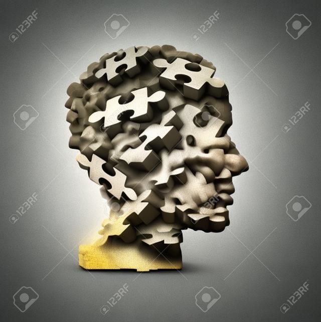 Koncepcja zaburzenia psychicznego nerwicy jako obsesyjnego zachowania psychiatrycznego i symbol psychologii jako ilustracja 3D.