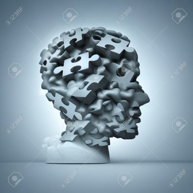 A neurózis mentális rendellenesség fogalma, mint rögeszmés viselkedés pszichiátriai és pszichológiai szimbólum, mint 3D illusztráció.