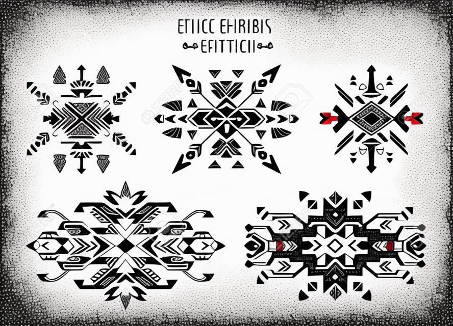 Ethnic tribal elements collection vector design