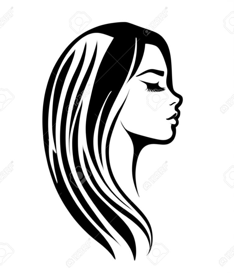 Logo for a beauty salon or procedures for hair extensions or eyelashes or cosmetics