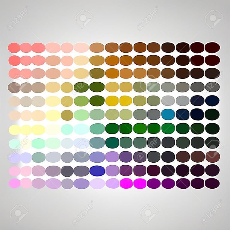 Farbpalette mit Schatten der Farben