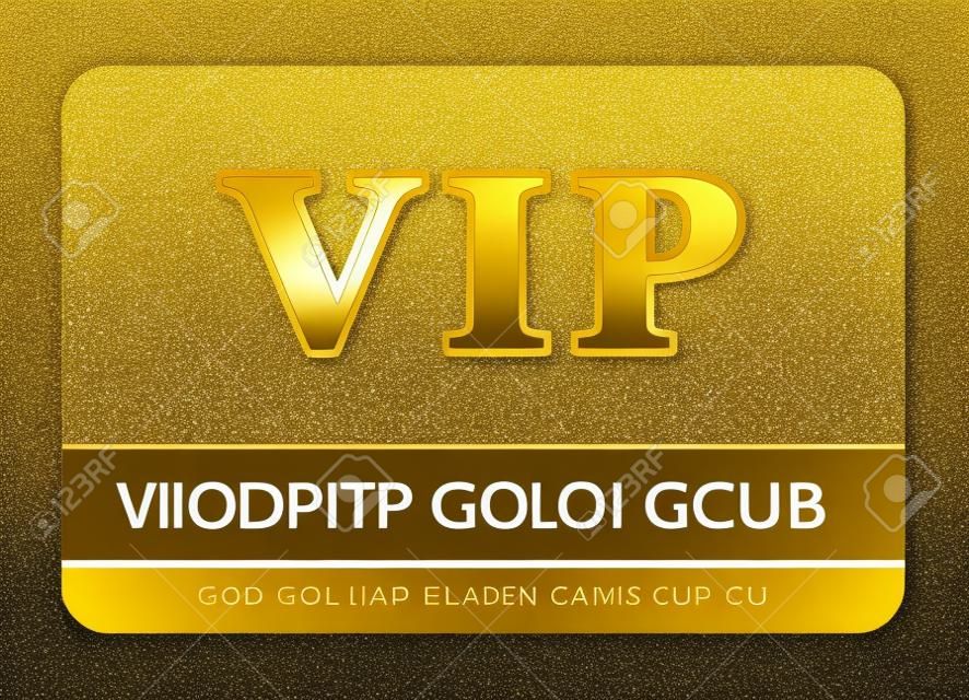 VIP clubkaart samengesteld uit gouden glitters