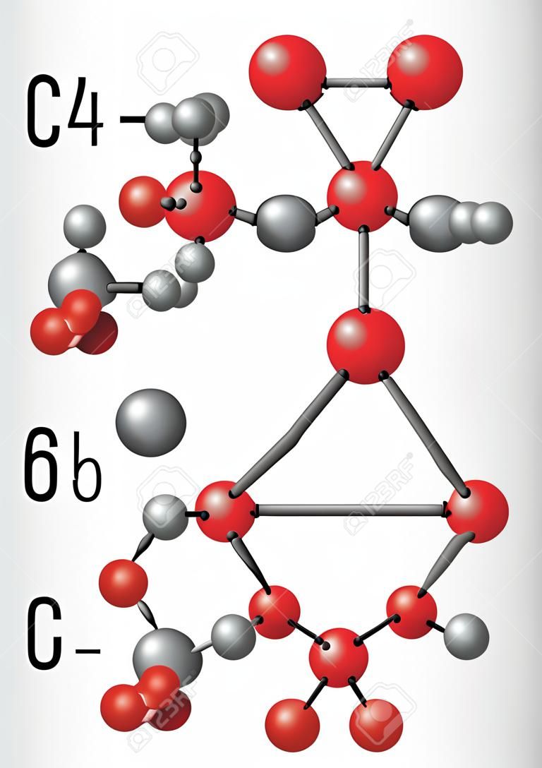 Chemische formule en molecuul model methaan CH4, ethaan C2H4, propaan C3H8, butaan C4H10. Homologe reeks van alkanen. Vector illustratie
