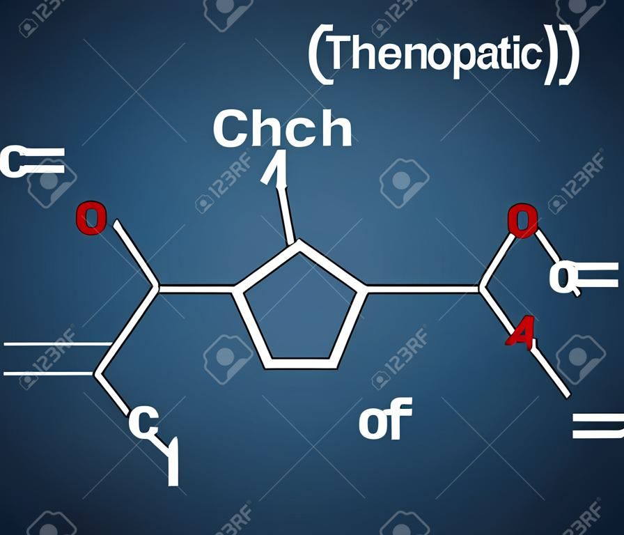 Polycarbonaat (PC) thermoplastisch polymeer molecuul. Structuur chemische formule op de donkerblauwe achtergrond. Vector illustratie
