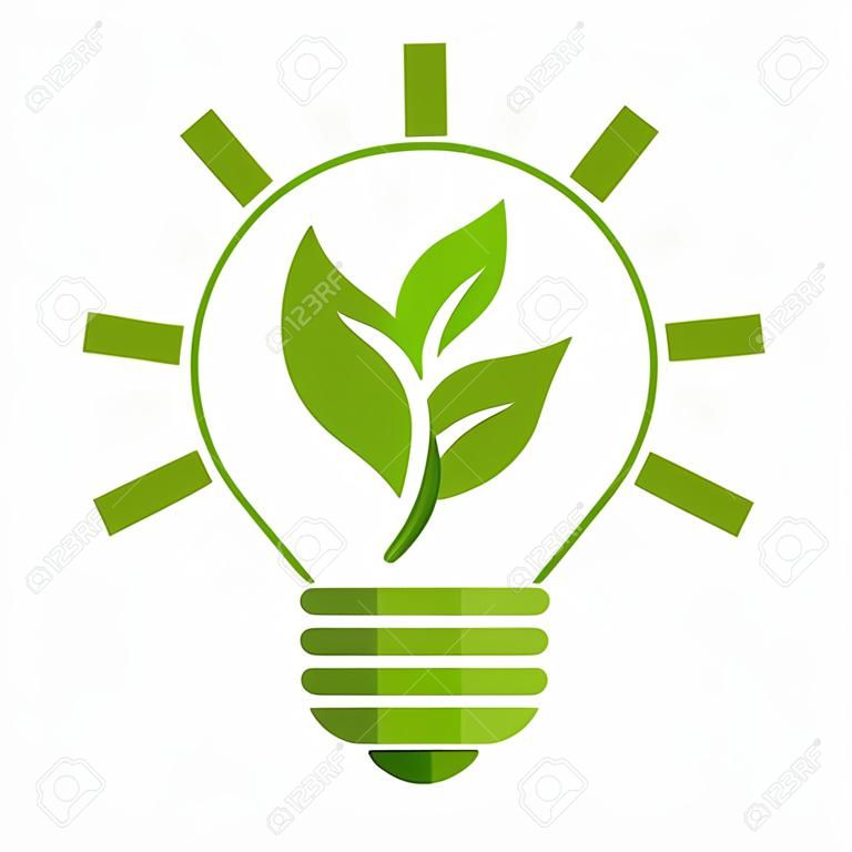 idée verte ampoule feuille nature énergie icône création de logo