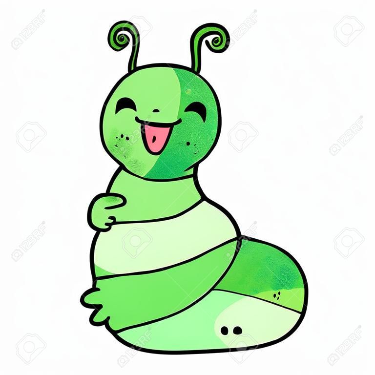 cartoon happy caterpillar