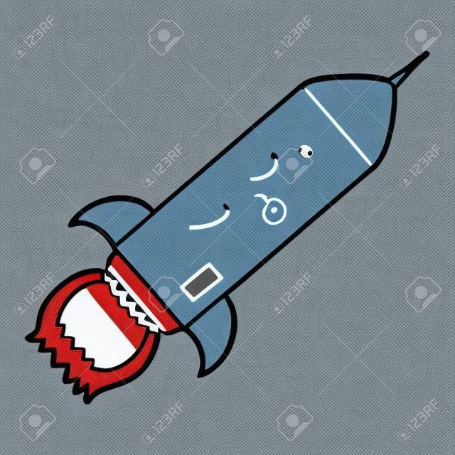 만화 로켓 그림 디자인.