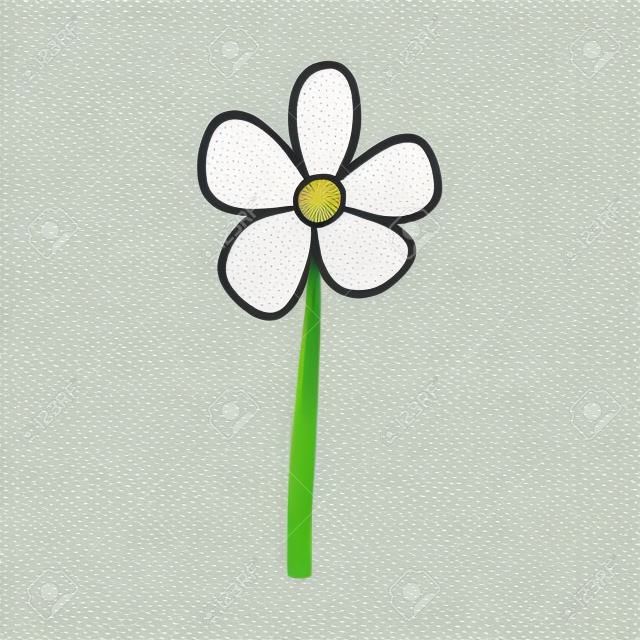 Dessin animé fleur unique