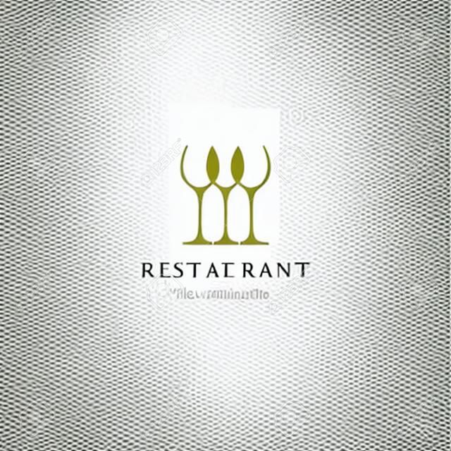 ミニマリスト 3 つのガラス ロゴ レストラン ベクタ イラストデザイン