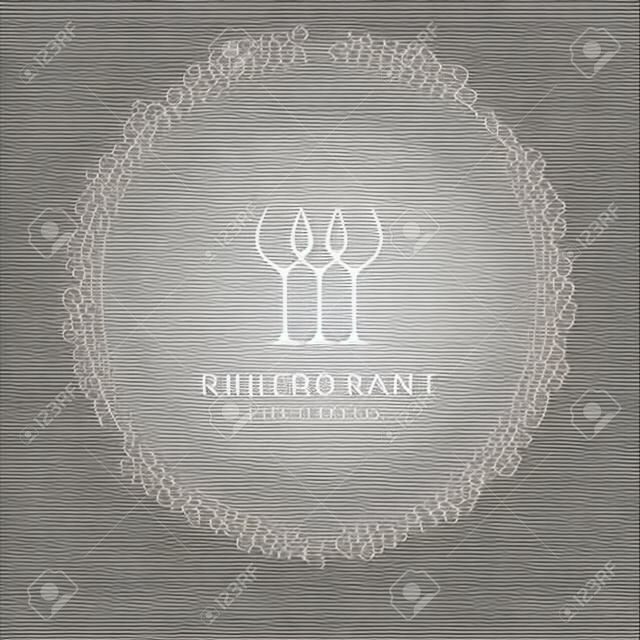 design minimalista dell'illustrazione di vettore del ristorante del logo di tre vetri