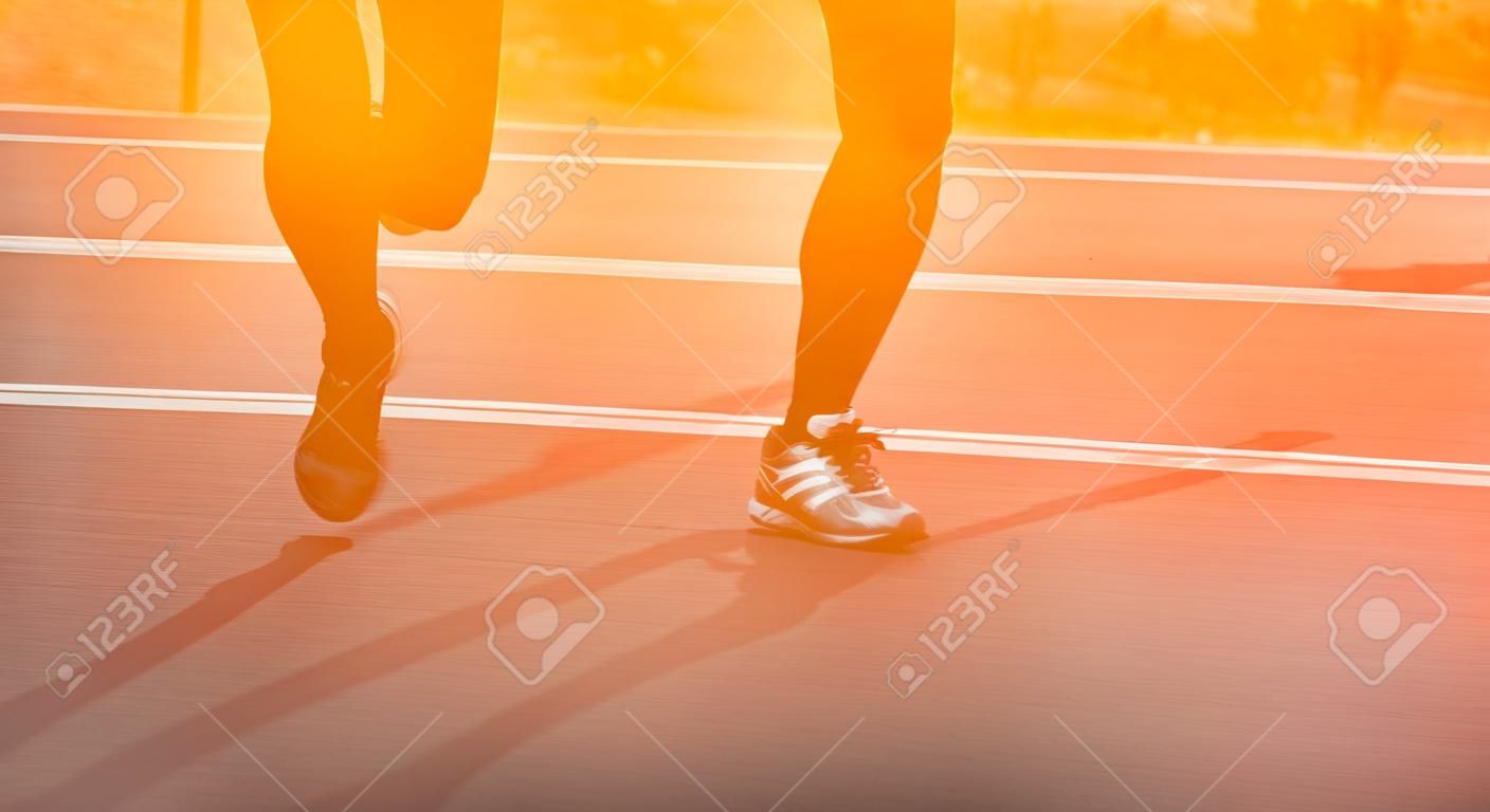 Jogging woman on track