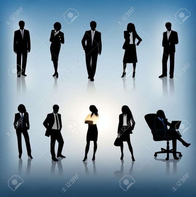 business people silhouetten