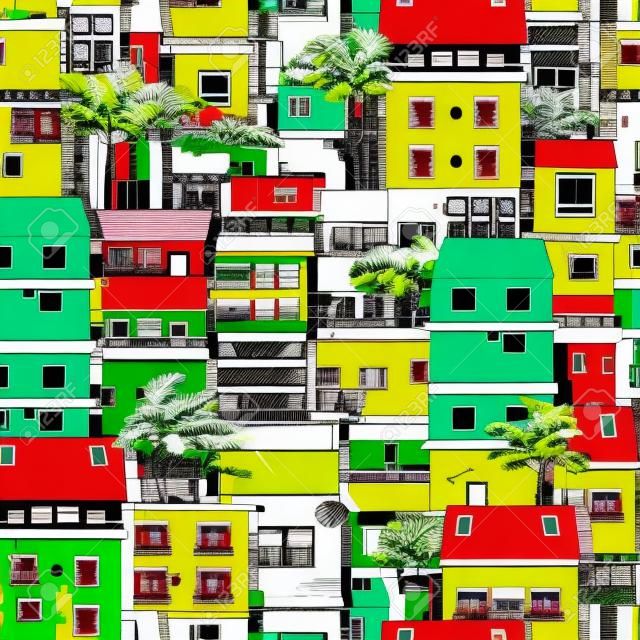 Brasilianischen Favela, nahtlose Muster Design