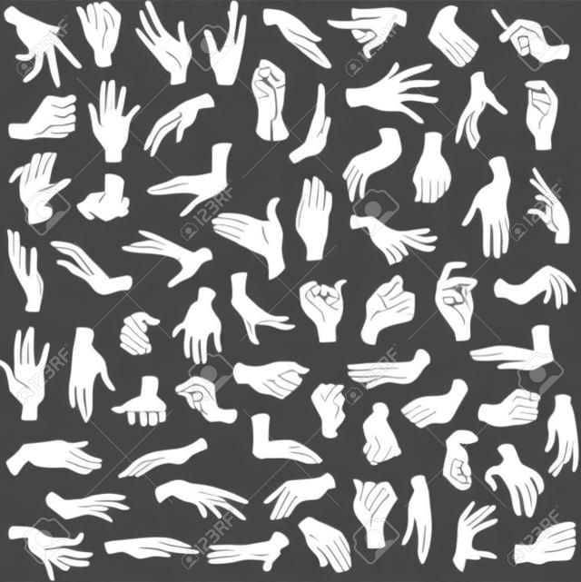 Vector illustraties pakket van vrouw handen in verschillende gebaren