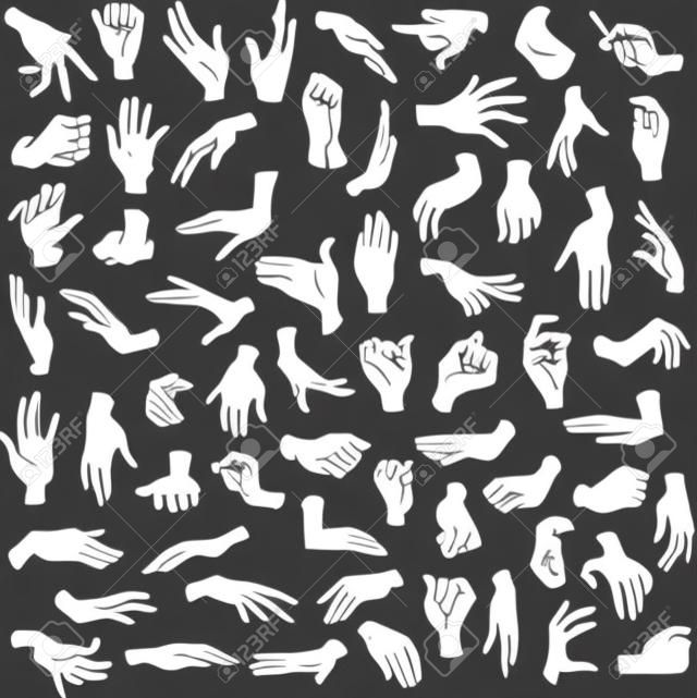 illustrations Pack Vector mains d'une femme dans divers gestes