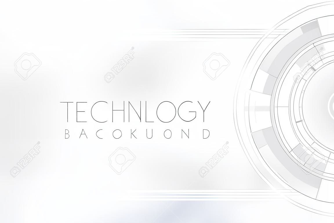 White technology background with various technological elements. The concept of innovative high-tech communications. Digital technology and engineering.