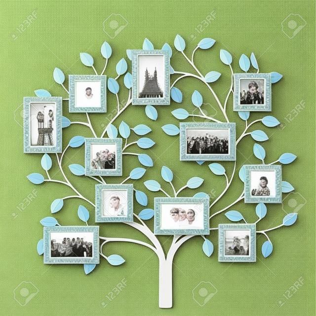 Drzewo wspomnienia z ramkami fotografii Wstaw swoje zdjęcia w ramkach