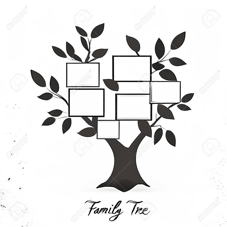 árbol de la familia con marcos de fotos