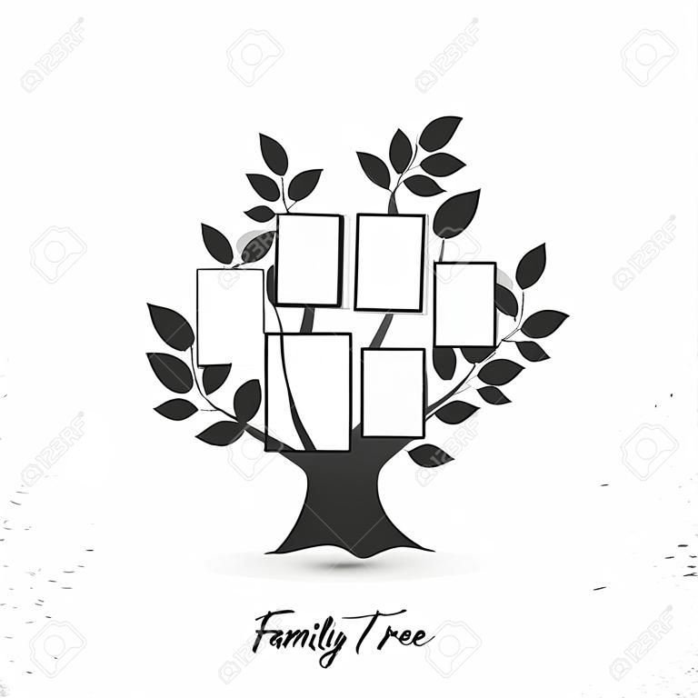árbol de la familia con marcos de fotos