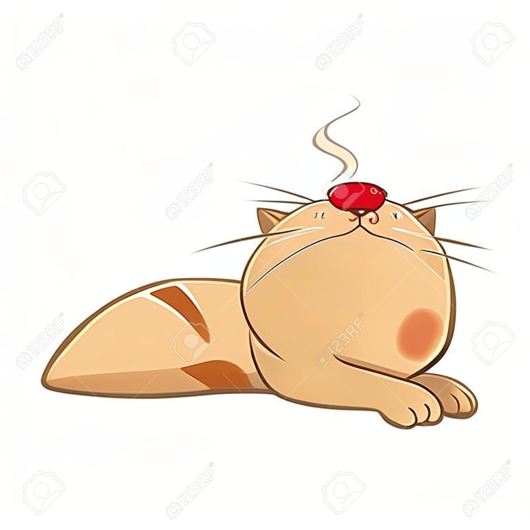 Illustration of a cute cat. Cartoon character