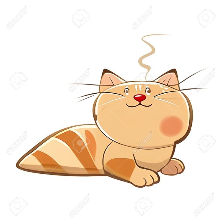 Ilustração de um gato bonito. Cartoon character