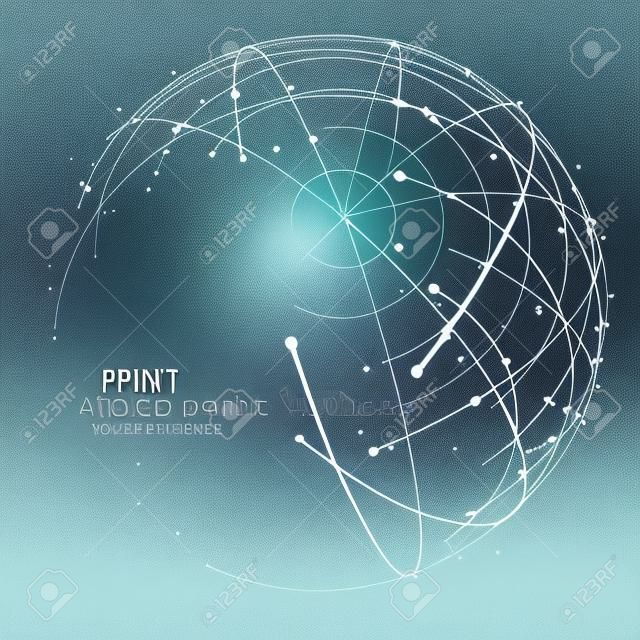 Point and curve constructed the technological sense abstract illustration.