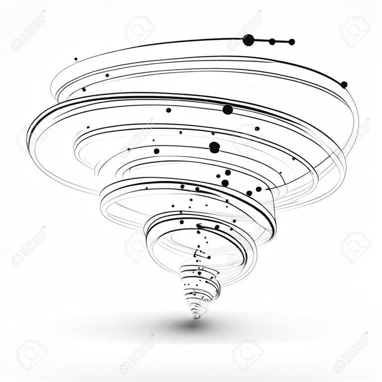 Points and curves of spiral graphics,Vector Illustration.