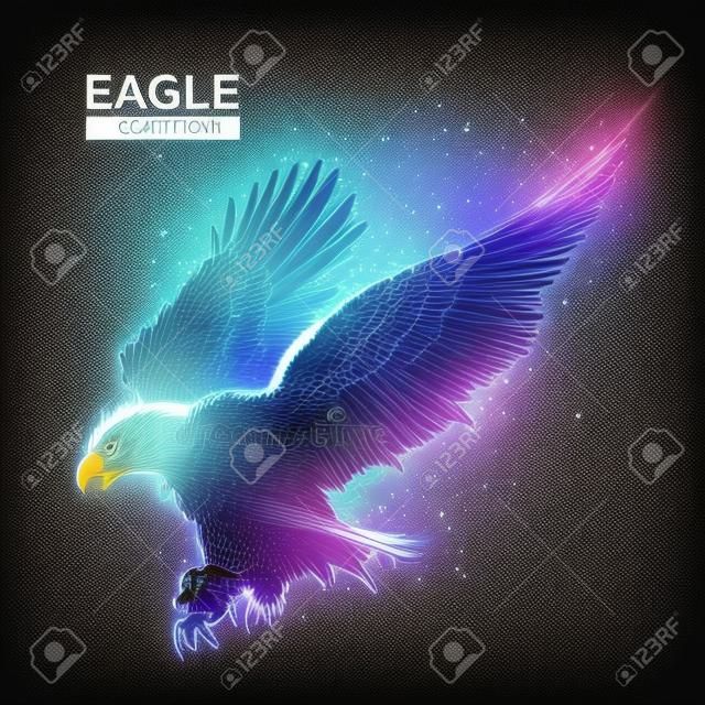 Particle Eagle composition illustration vectorielle