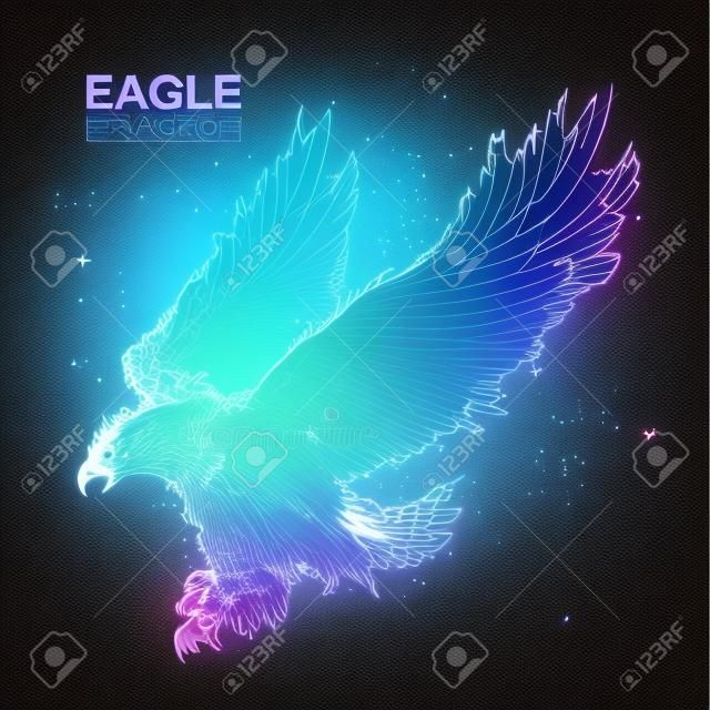 Particle Eagle, vector illustration composition