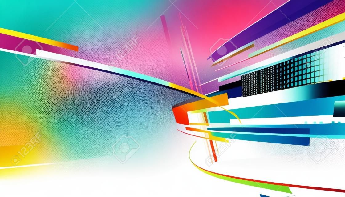 Abstract graphic design, a sense of science and technology background.
