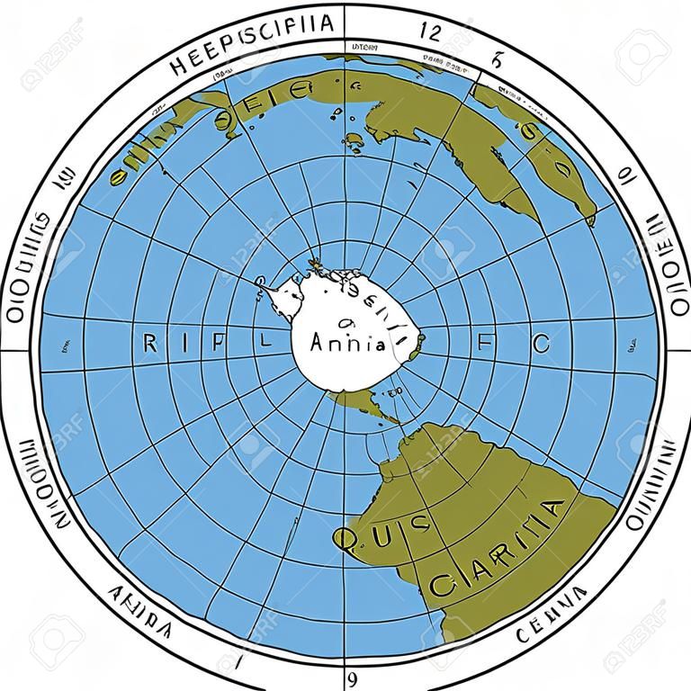 Southern Hemisphere detailed illustration