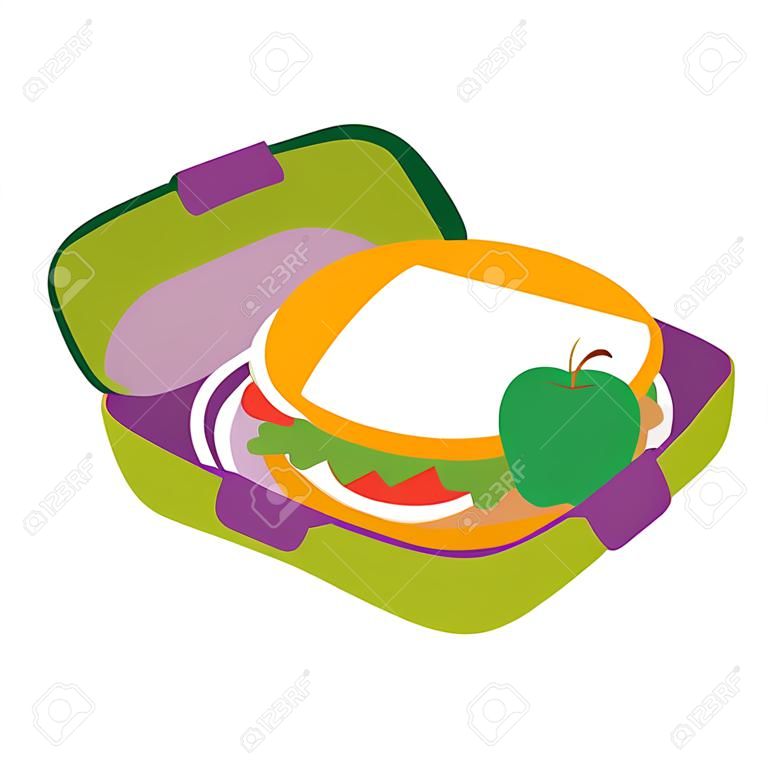 Lunchbox einfache Illustration auf weißem Hintergrund