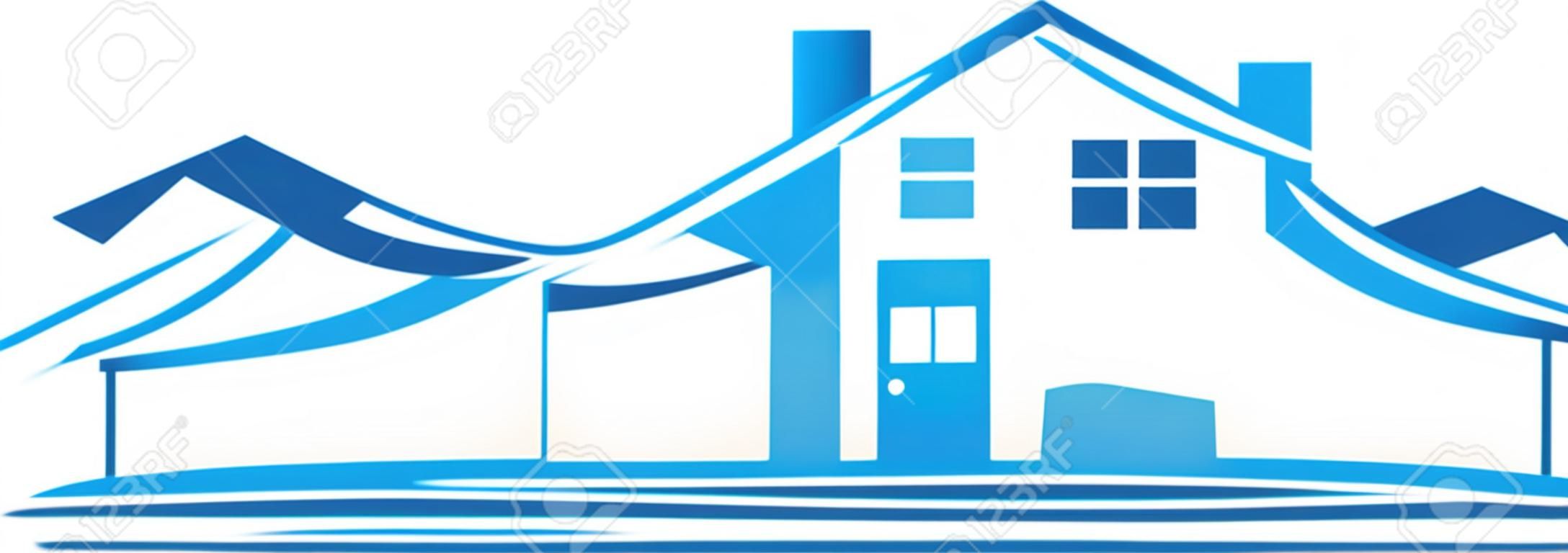 Real Estate House Logo Blue Home