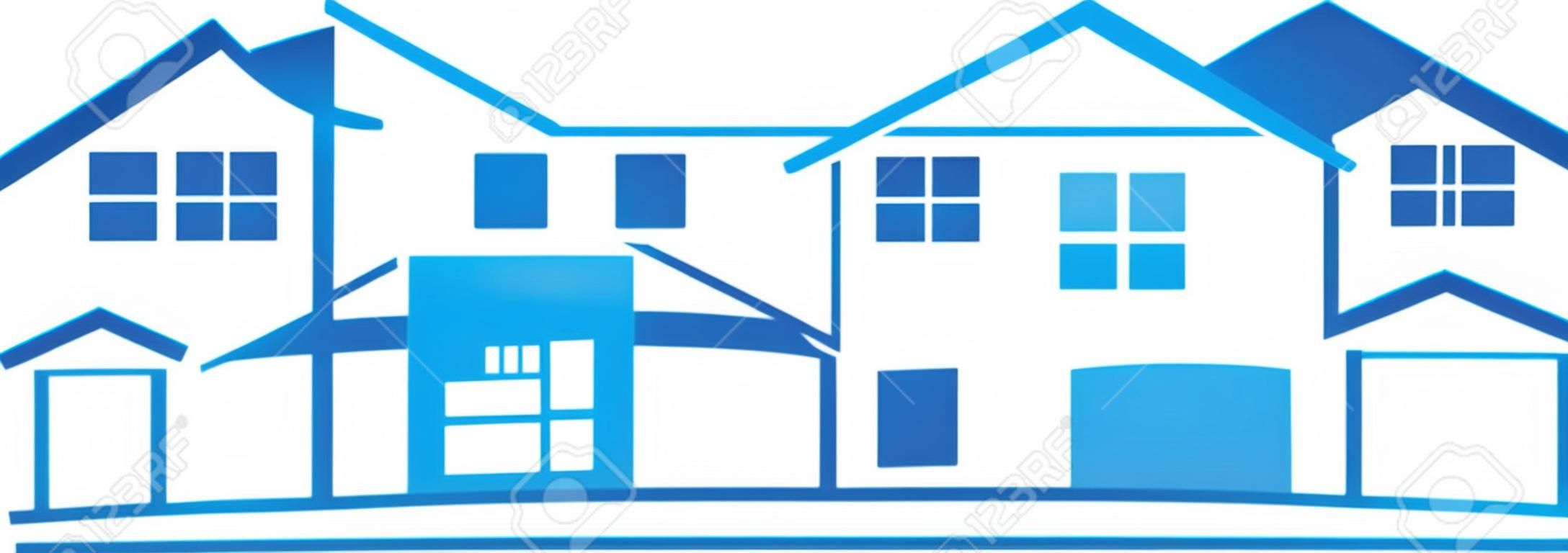 Real Estate House Logo Blue Home
