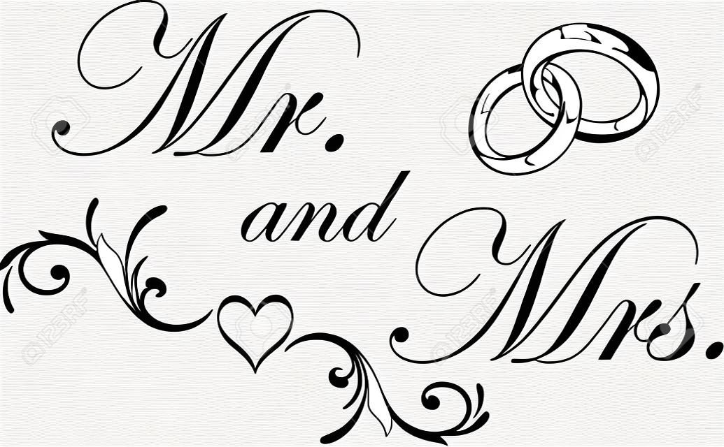 Clipart de M. et Mme mariage