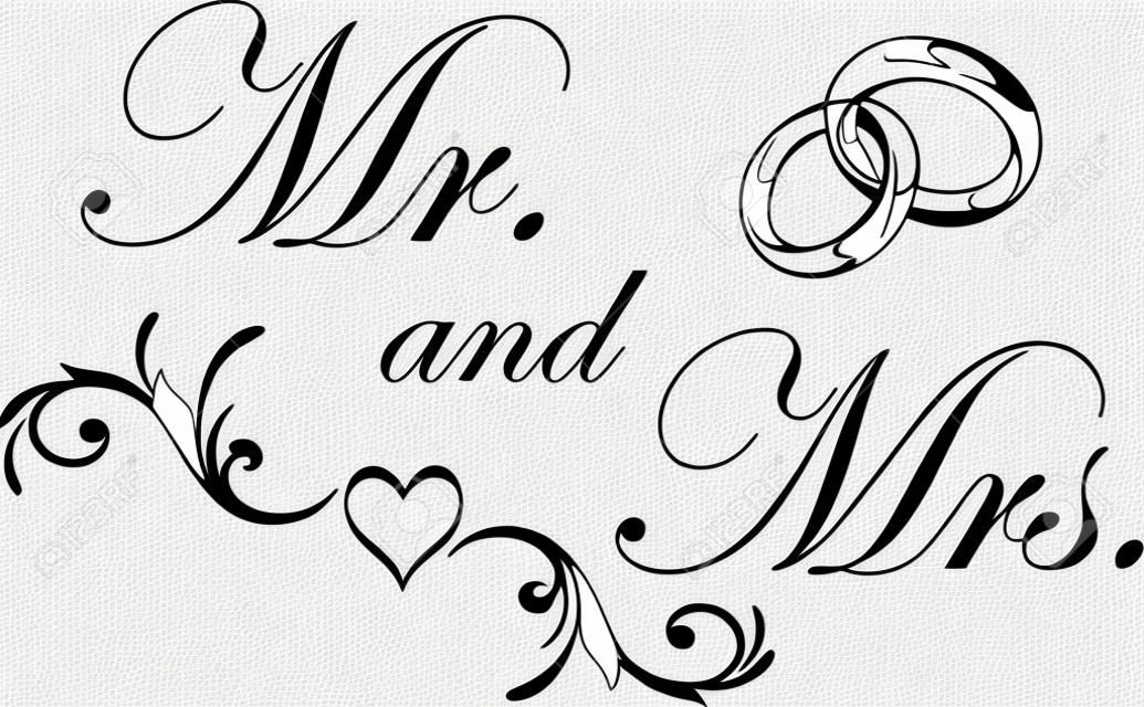 Mr. and Mrs. Wedding Clip Art