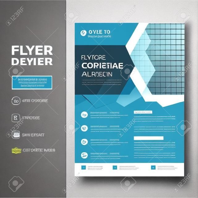 Corporate Flyer Template Design Broschüre, Geschäftsbericht, Magazin, Poster, Corporate, Flyer, Layout moderne A4-Vorlage, einfach zu verwenden und zu bearbeiten.