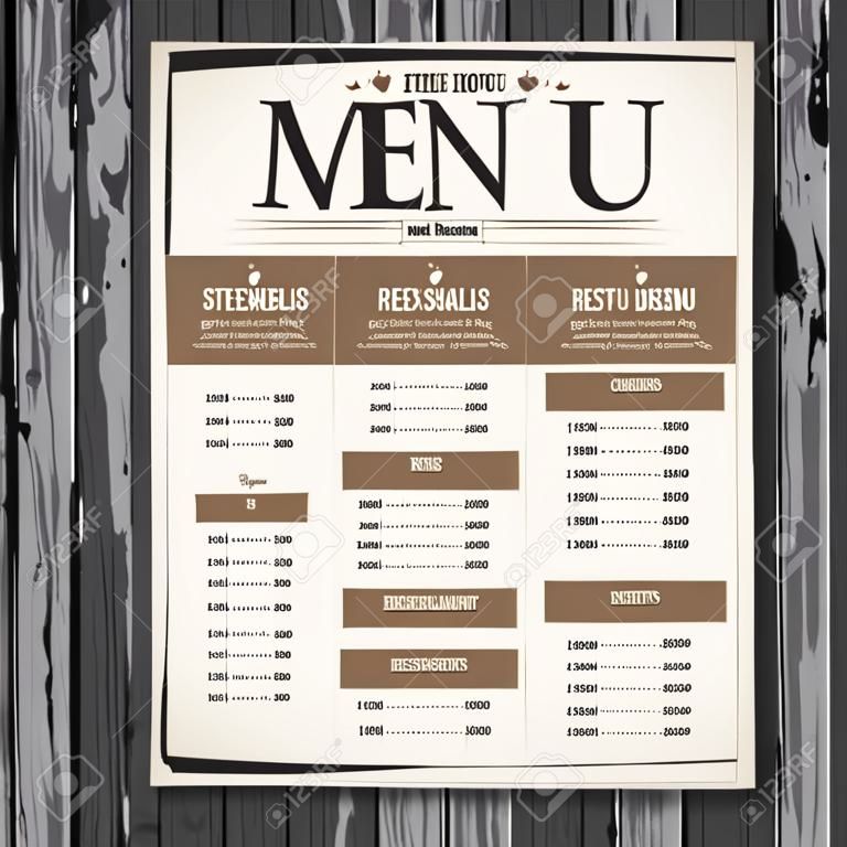 Restaurant menu ontwerp