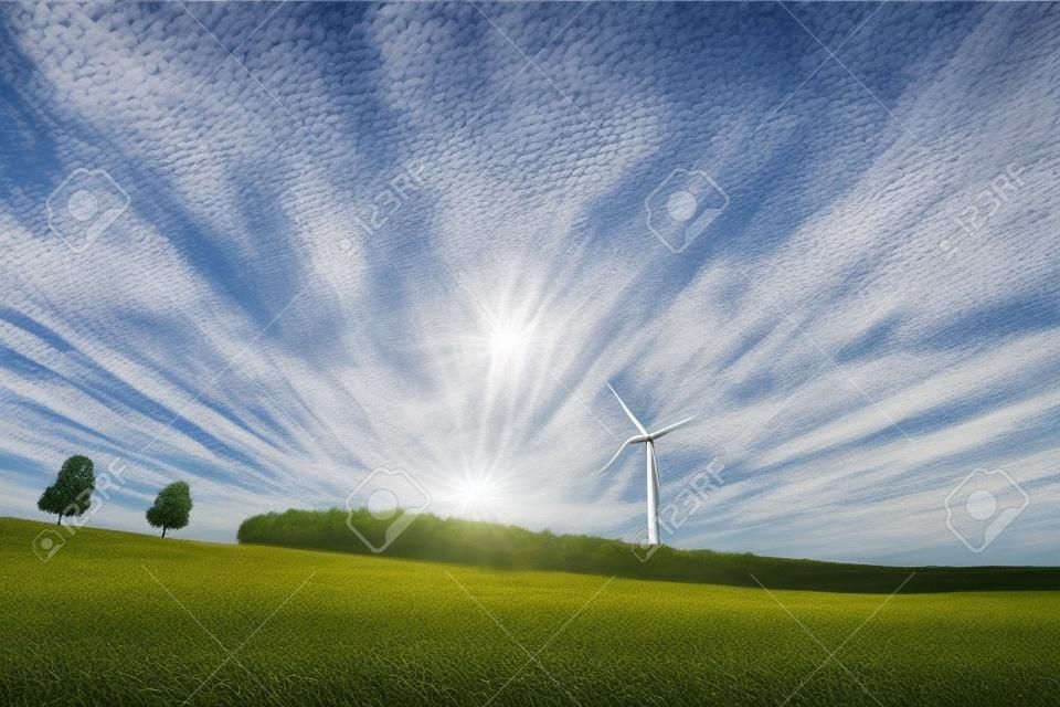 générateur de l'énergie éolienne sur la prairie, Chengde, province du Hebei, Chine du Nord