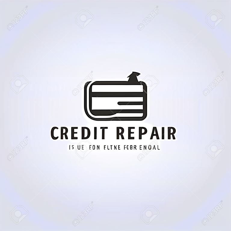 krediet reparatie service vintage logo vector illustratie ontwerp