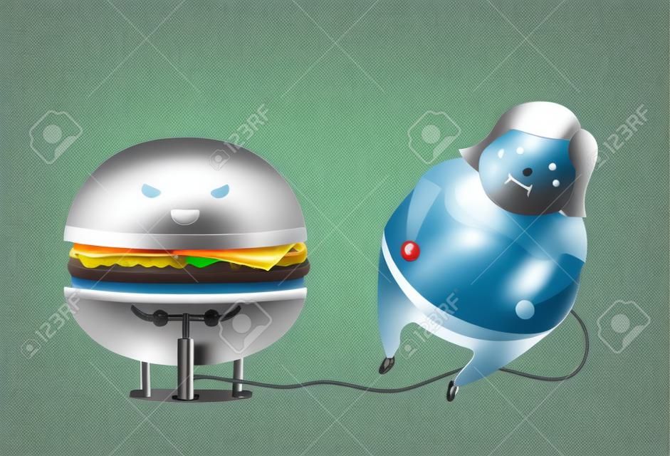 ハンバーガーは、空気ポンプで高速脂肪