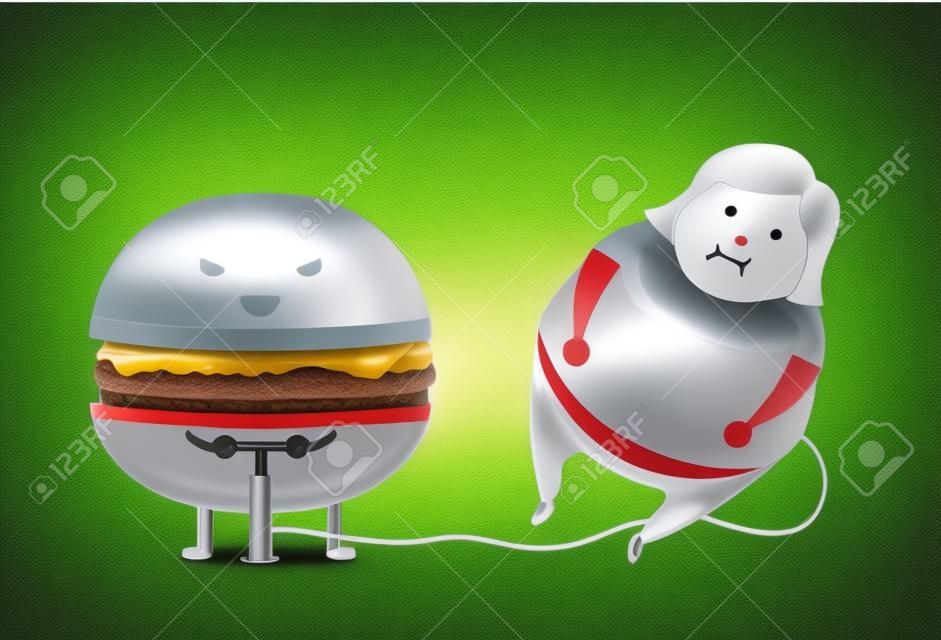 ハンバーガーは、空気ポンプで高速脂肪