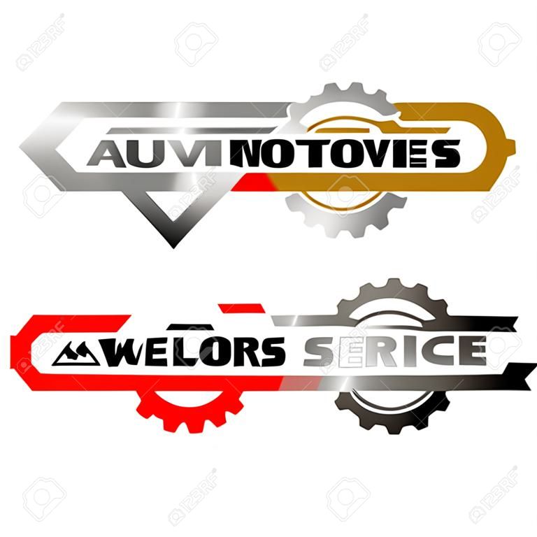 Automotive service car repair gear wrench logo design