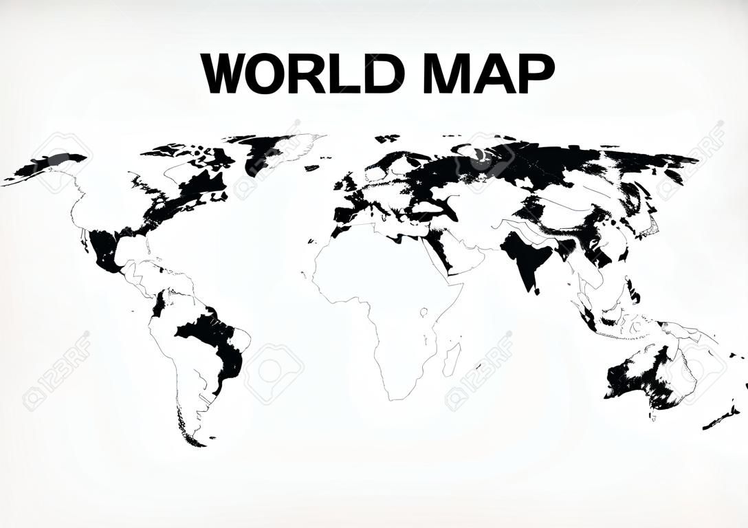 Ilustracja wektorowa mapa świata.