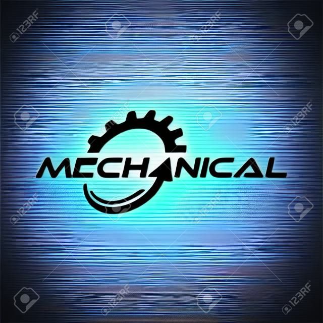 Simbolo del design del logo dell'ingranaggio meccanico